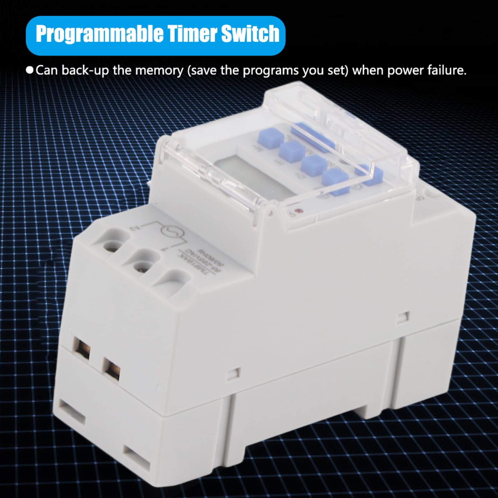 Interruttore temporizzato Digitale LCD 16A settimanale 12/24 Ore Controllo relè temporizzato programmabile, con indicatore LED for Uso Domestico Mini relè