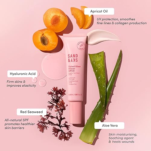 Miniatura 6 de Sand & Sky Tinted Glow Primer SPF 30 Protector solar  Imprimación de maquillaje hidratante diaria hecha en Australia con protección solar de amplio