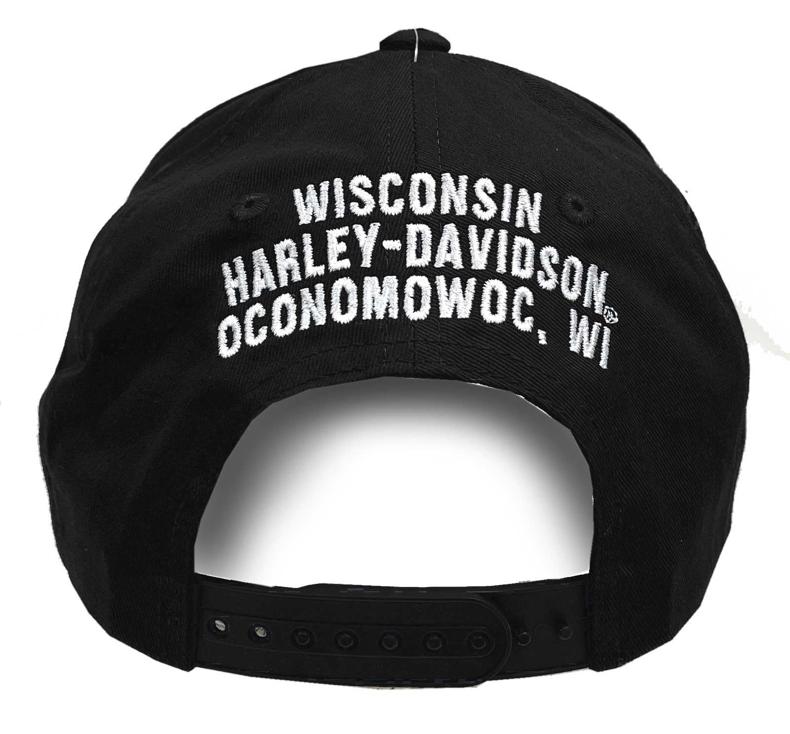 Harley-Davidson Herren Willie G Skull Free Soul Snapback Baseball Cap Schwarz, Schwarz, Einheitsgröße