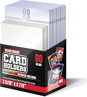 Semi Rigid Card Holders – 50 Card Holders for Trading...