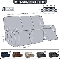 Vista 13 de Fundas para sillas reclinables con aspecto de cuero, funda elástica de 4 piezas, funda suave para silla reclinable, protector de muebles lavable