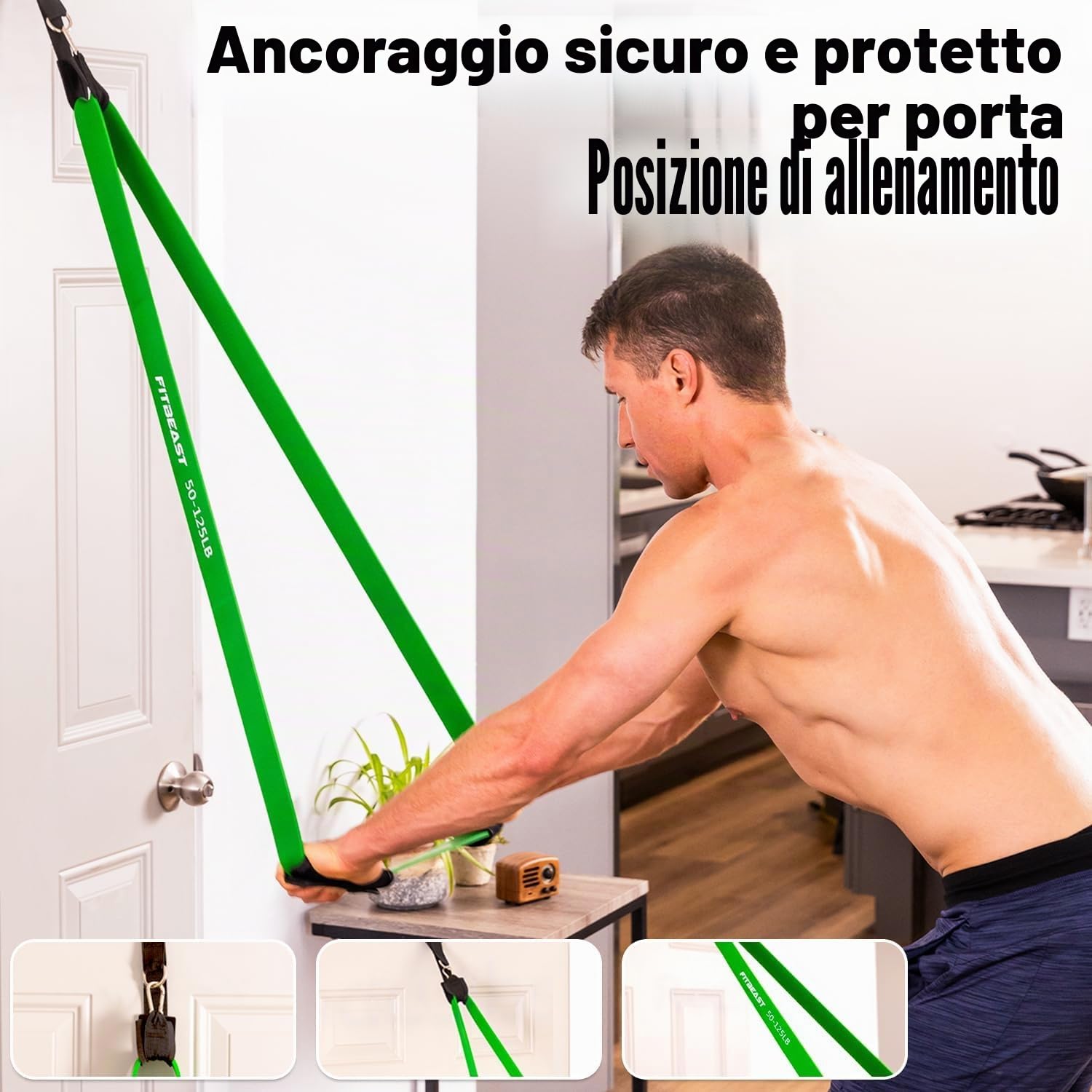 FitBeast Bande di Resistenza Pull Up Assist Band Set, Fasce di Allenamento per Powerlifting, Tonificazione Muscolare, CrossFit, Yoga, Allenamento di Forza