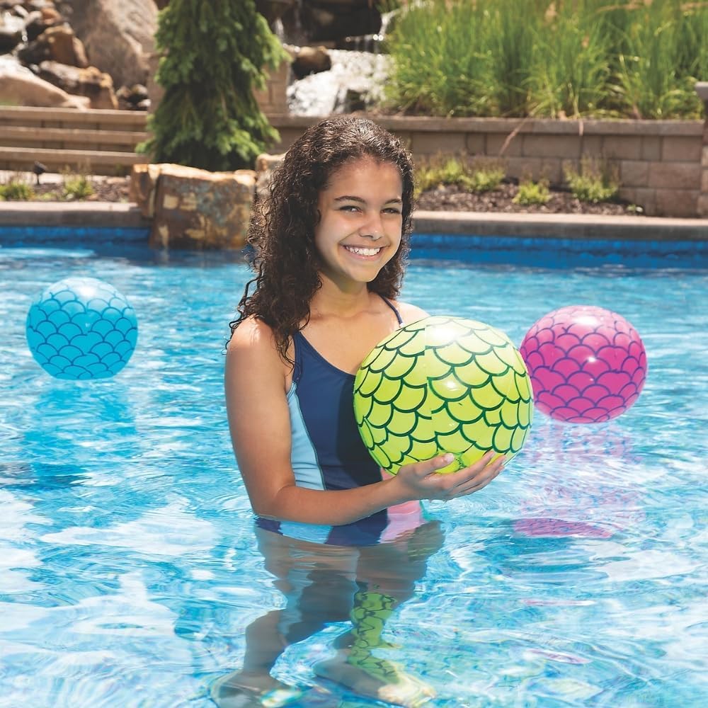Mermaid Party Beach Balls - 12 Balls - Great for Pool Parties and Giveaways