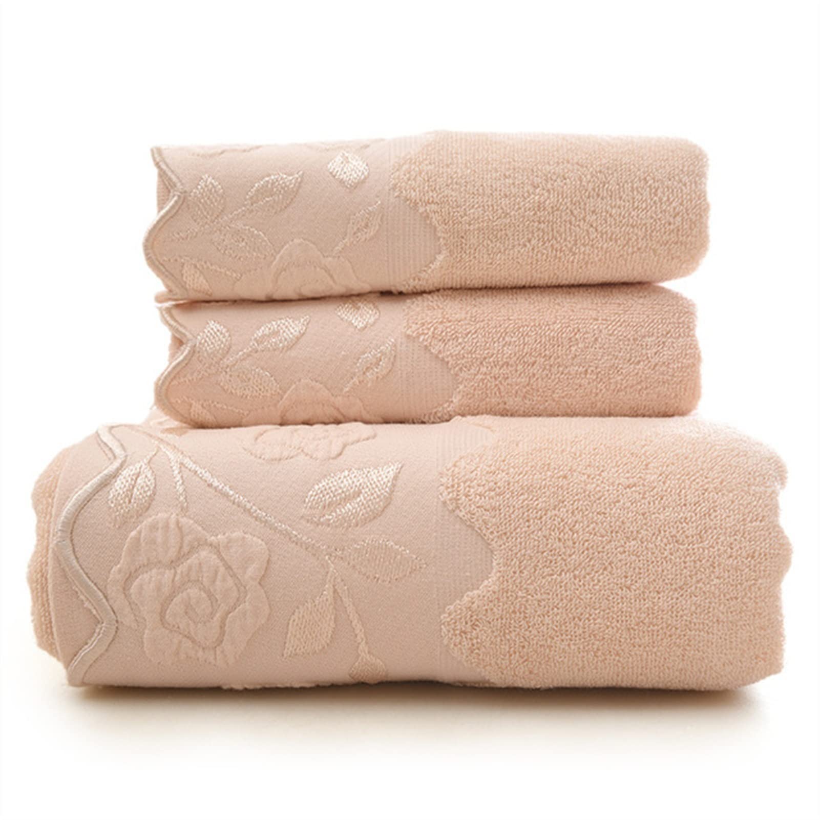 Cotton Towel Set Rectangle Soft Face Towels Strong Water Absorption No Fade Bathing Towels Color B Size 3