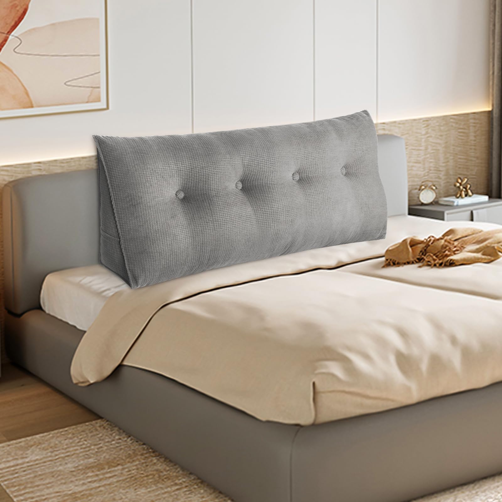 Coussin Cale De Lecture Pour Lit Et Canapé, Coussin De Chevet Triangulaire, Grand Coussin De Soutien Lombaire Pour Lit, Tête De Lit, Dossier Amovible, Coussin Mural, G - 60 X 50 X