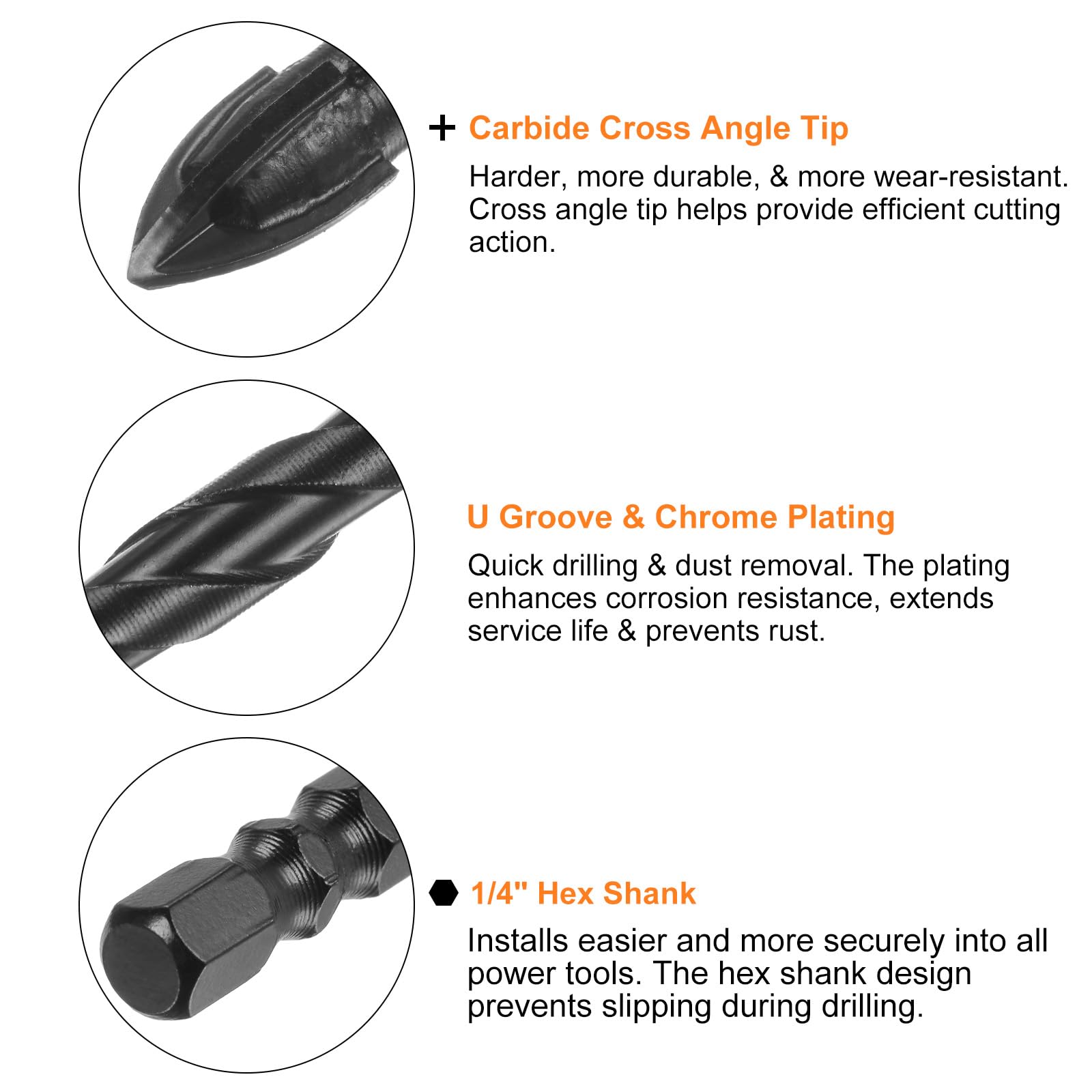 Punta Carburo Punta Trapano Wensilon Per Calcestruzzo - 3/4 X 25,4 Cm, Carburo, Doppia Filettatura Punte Professionali - Foto 2
