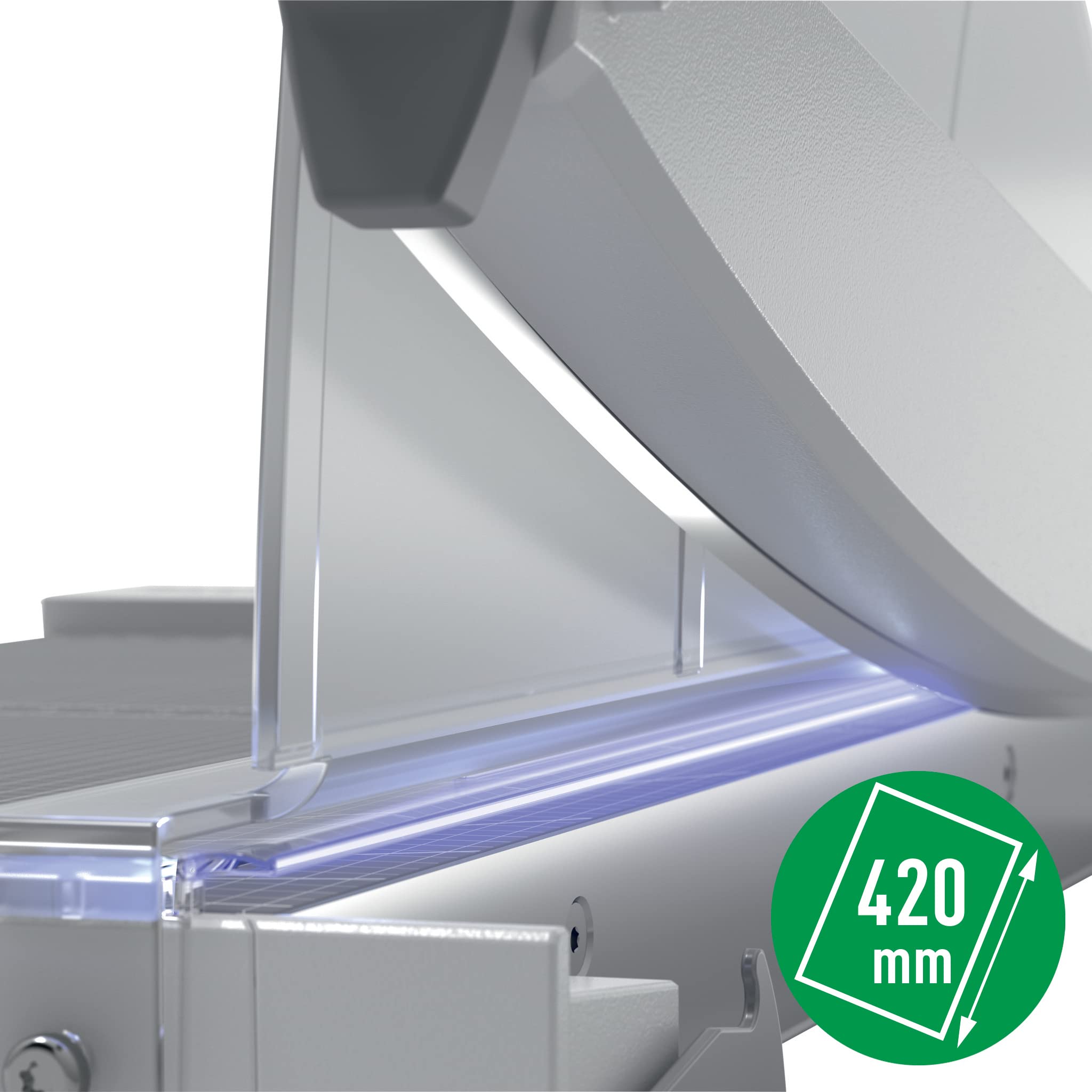 Leitz Precision Home Office 90200000 - Cisaille A3, Capacité 10 Feuilles, Longueur de Coupe 457 mm, Lame en Acier, Repères d'Alignement, Ligne de Coupe Lumineuse & Protège-Lame