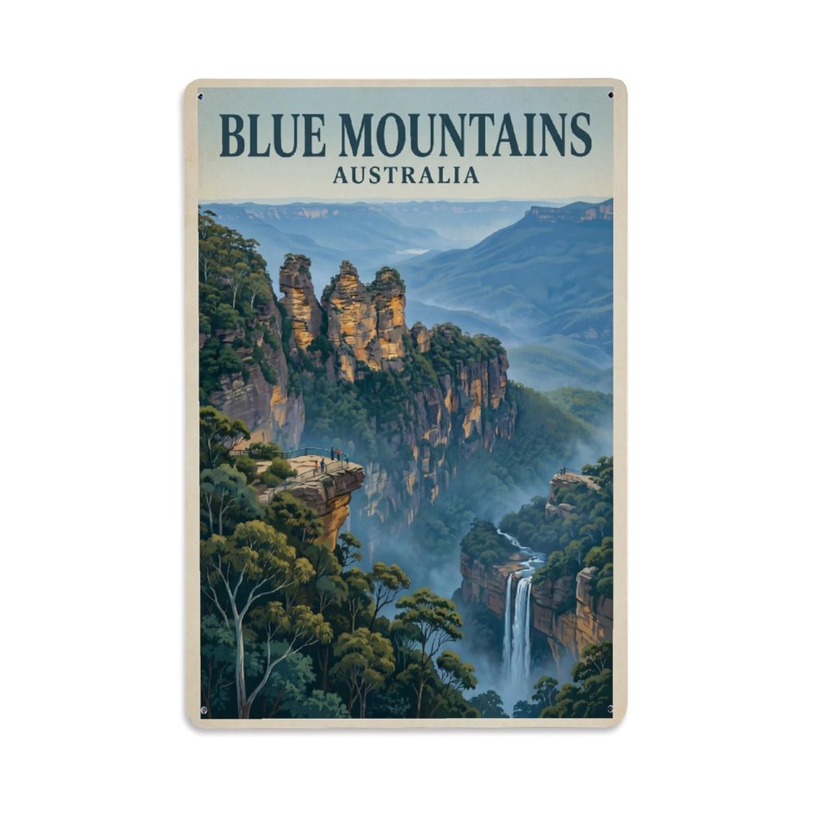 Metal Tin Sign Vintage Australia Blue Mountains