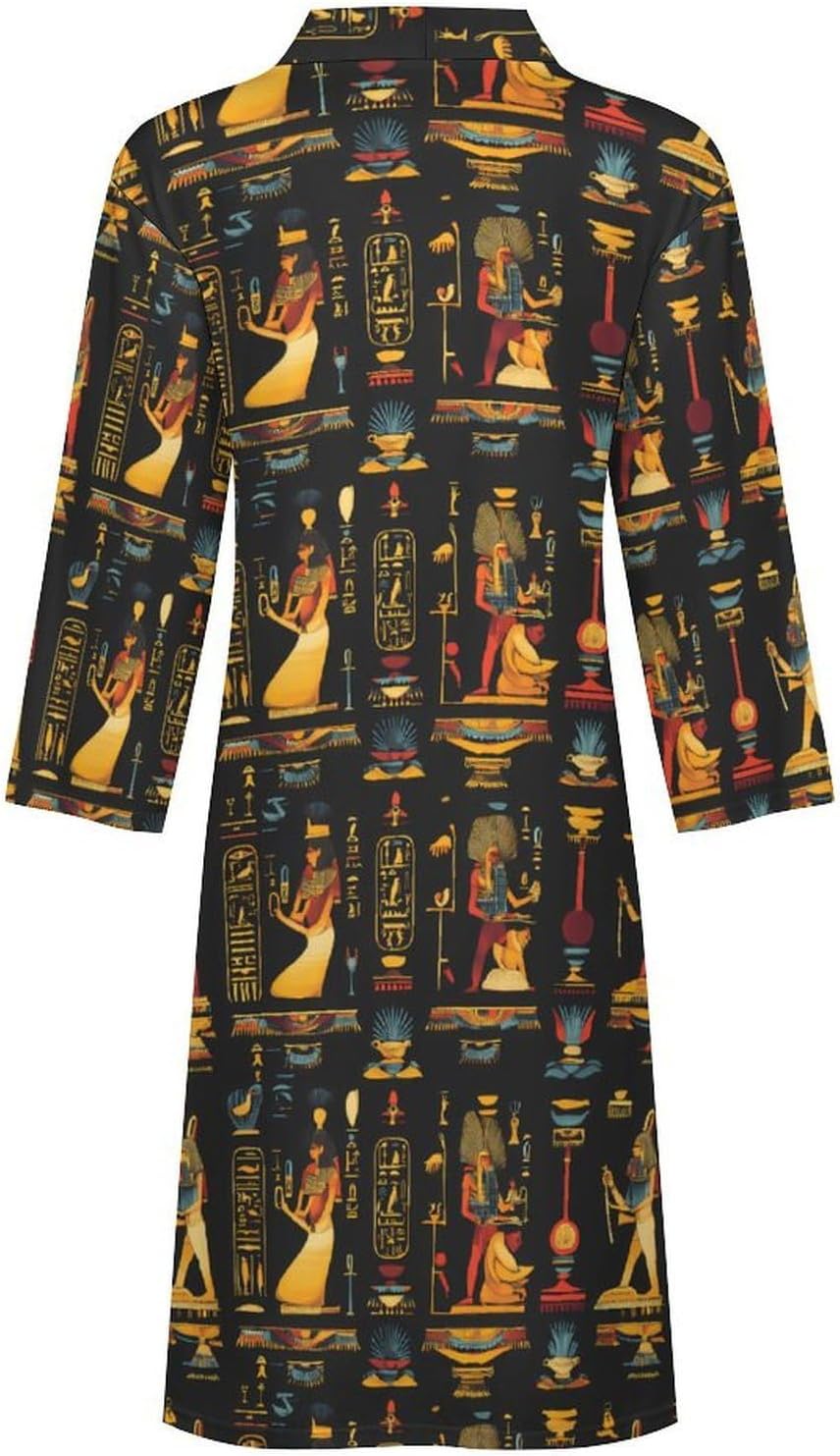Egyptian Hieroglyphs And Pharaohs Mens Robe Long Bathrobe for Women Bath Robes Lightweight Soft Printed Sleepwear