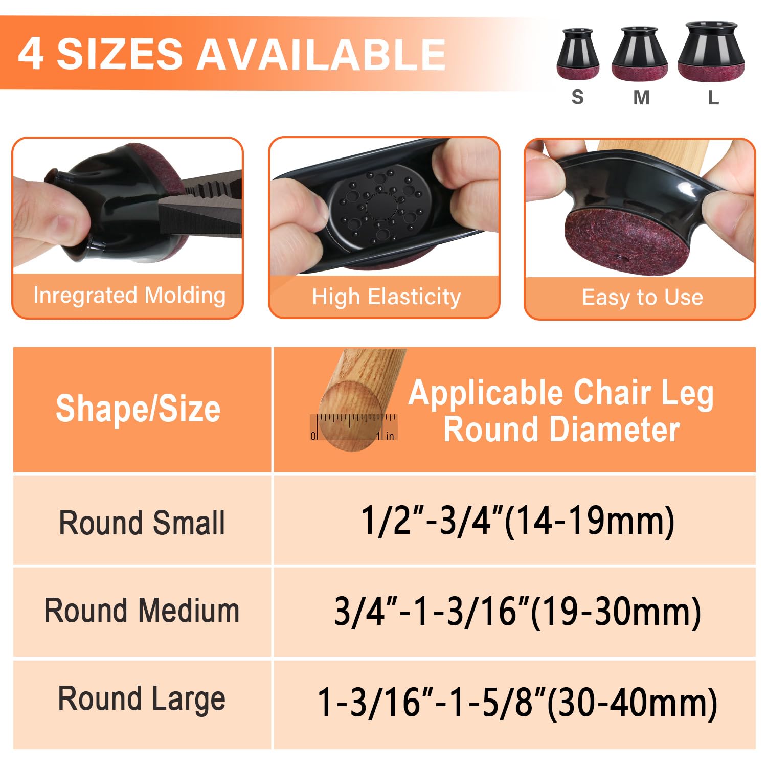 Lot de 32 Protections de Sol en Feutre pour Pieds de Chaise - Capuchons en
