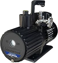 Mastercool 90068-2V-110-BL Black Series 8 CFM Two Stage Vacuum Pump with Thermally Protected Motor, Dual Voltage 110/220V, High-Volume Fan, and Oil Drain Valve