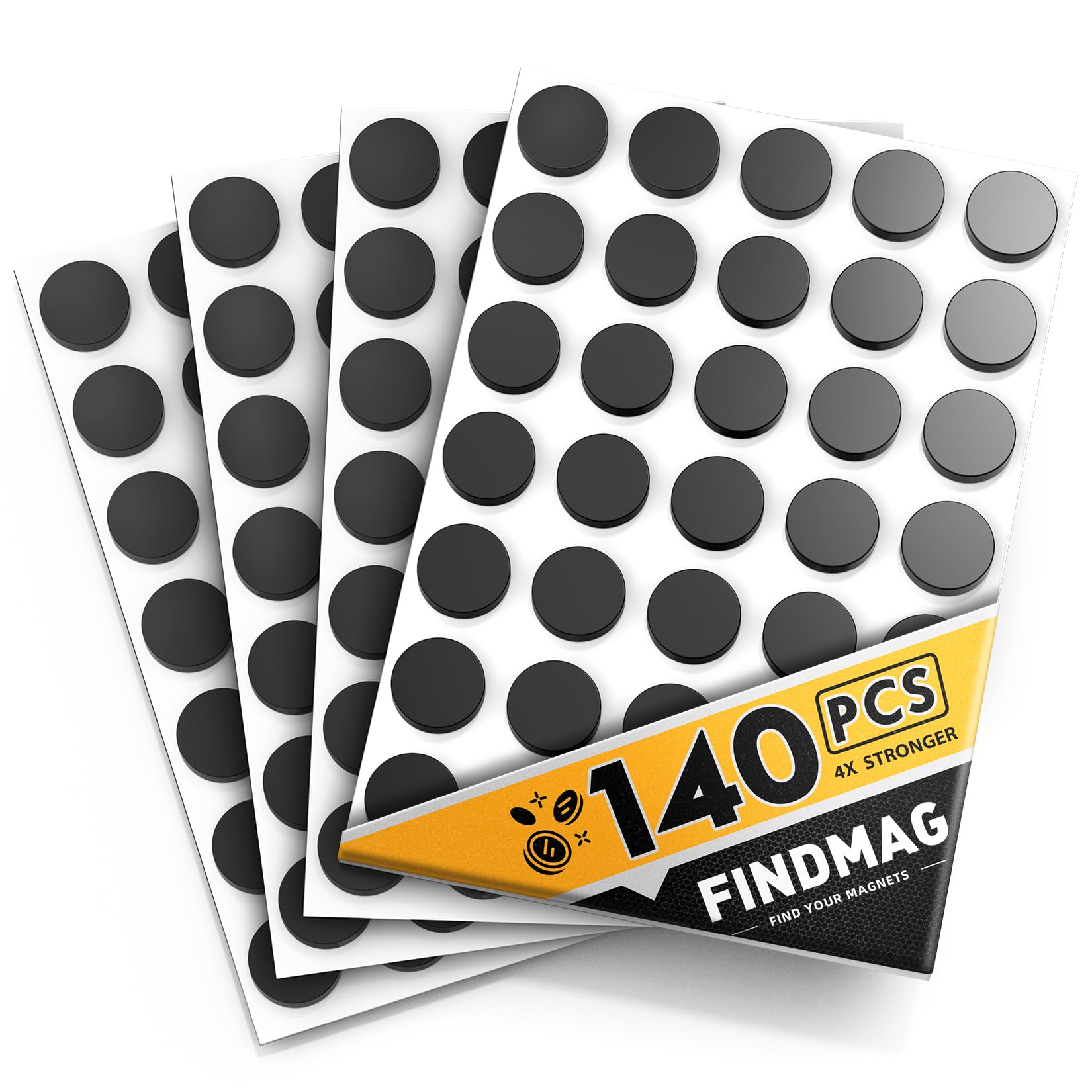 Magnets with Adhesive Backing Magnetic Tape Magnet Strips – Perfect for Crafts & DIY Projects, Hanging & Organizing Light Objects at Home Office or Warehouse, 140Pcs