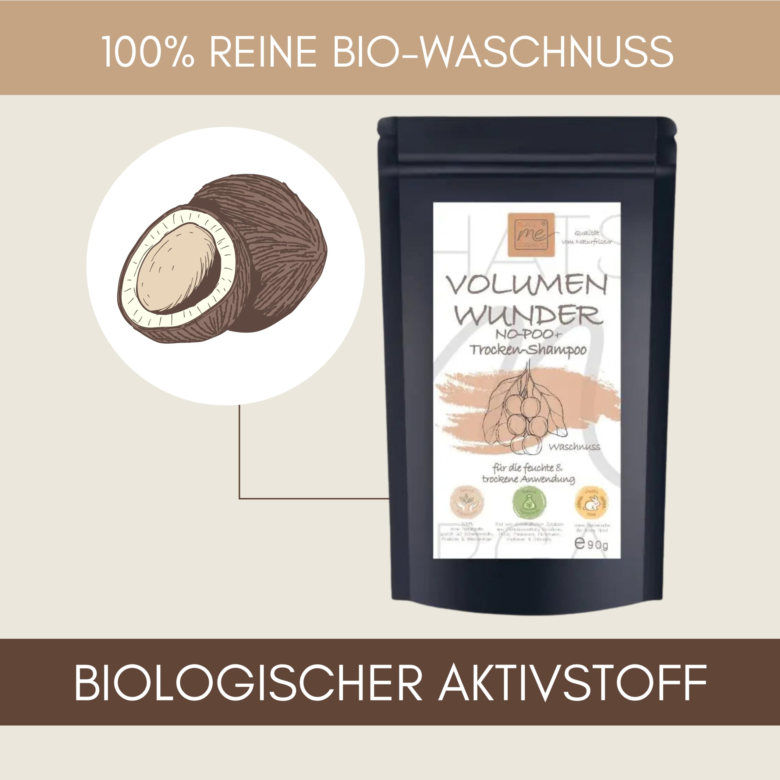 Thats me Organic BIO Volumen-Wunder – No Poo Trockenshampoo 2-in-1 90g – Natürliches Styling Powder sorgt für Volumen und Pflege ohne Chemie – Für empfindliche Kopfhaut und feines Haar