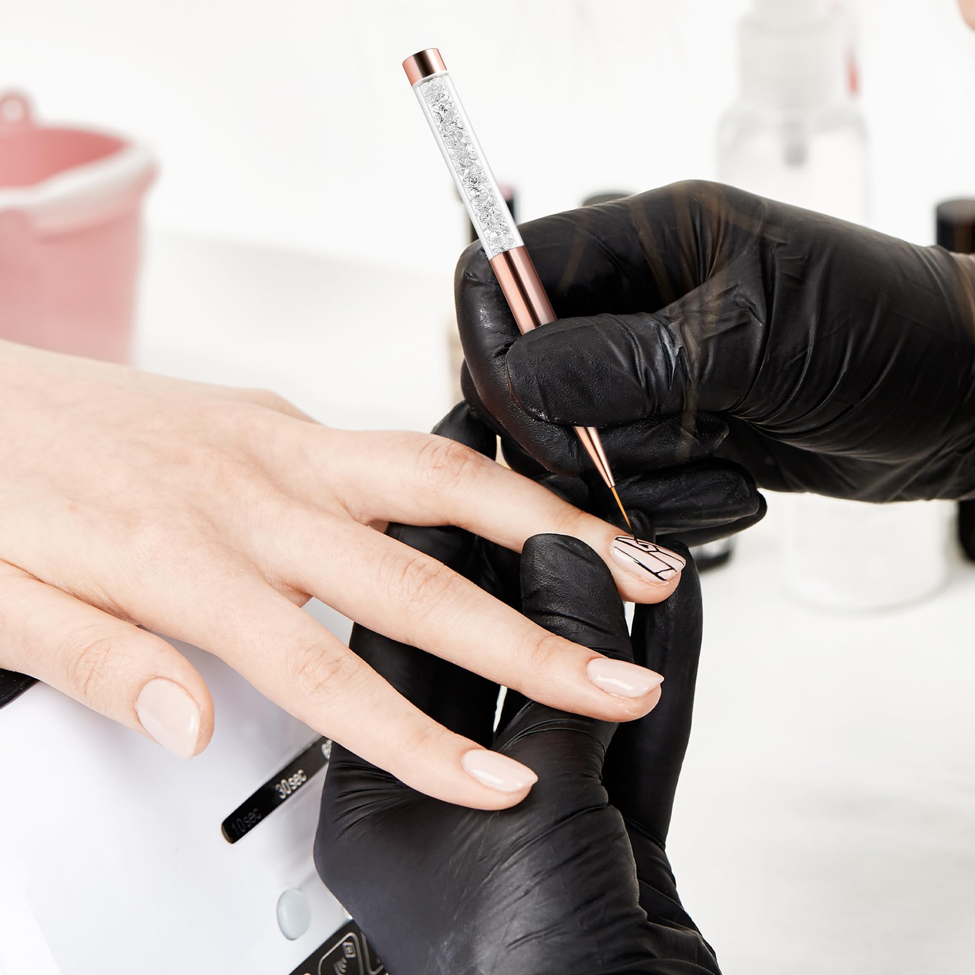 5 Pennelli Professionali per Nail Art in Set per Ricostruzione Unghie con Gel e Acrigel | Strumenti per Design Dettagliati e Semipermamente