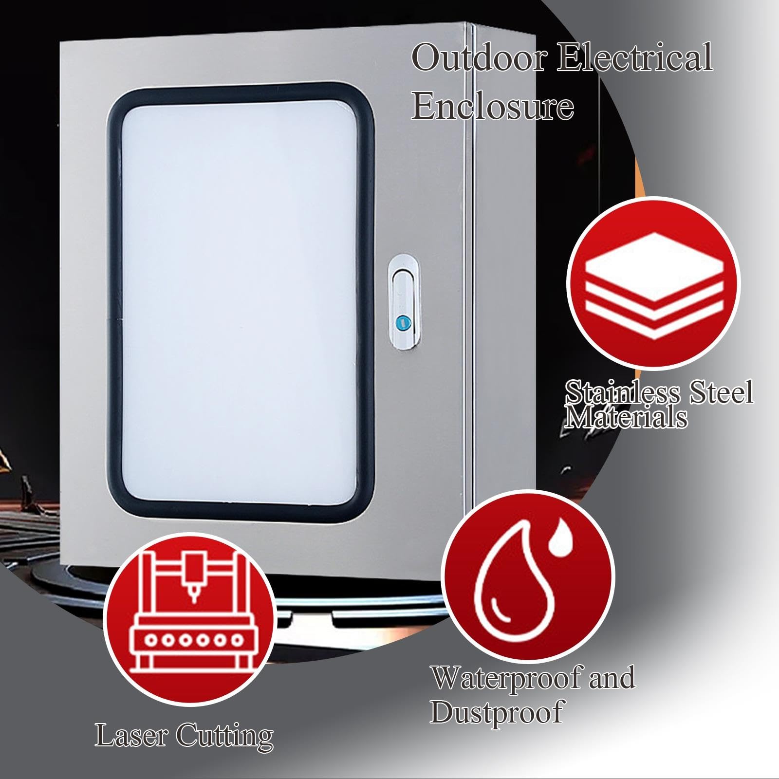 Contenitore Elettrico A Doppia Porta in Acciaio Inox,Impermeabile
