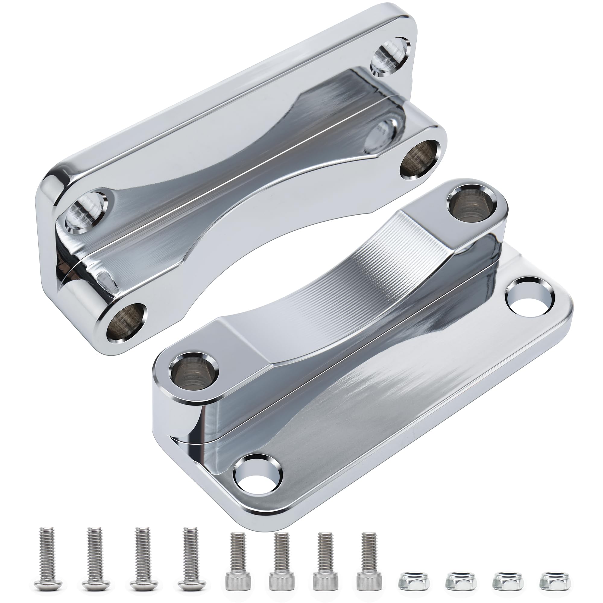 MokitDora Front Fender Spacer Bracket Relocator Kit 20mm Lift Riser Fits Harley Touring Road King Street Electra Glide FLHR FLHT 1993-2013 21" Wheel Models, Chrome