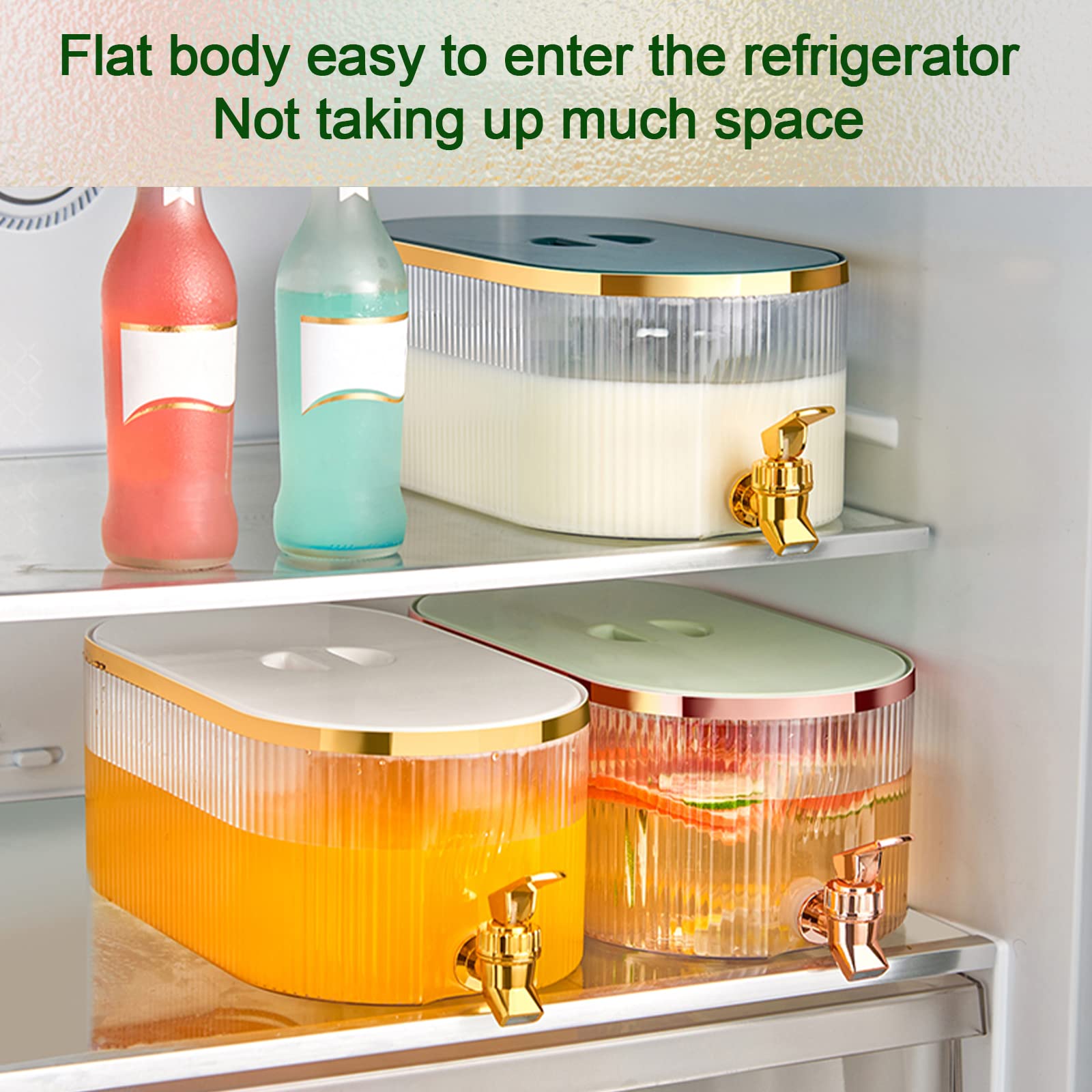 5.3L Cold Kettle with Faucet in Refrigerator Drink Dispenser for Fridge Refrigerator Beverage Dispenser Fruit Teapot Lemonade Drink Containers for Kitchen Home Party Bar Wedding (#1)