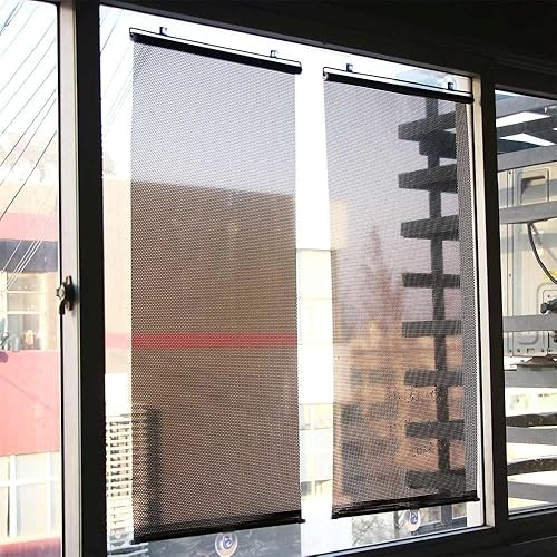 Miniatura 8 de 1 persiana enrollable con ventosas, cortinas opacas con bloqueo de rayos UV, cortina para automóvil, hogar (15.7 in x 23.6 in, negro)