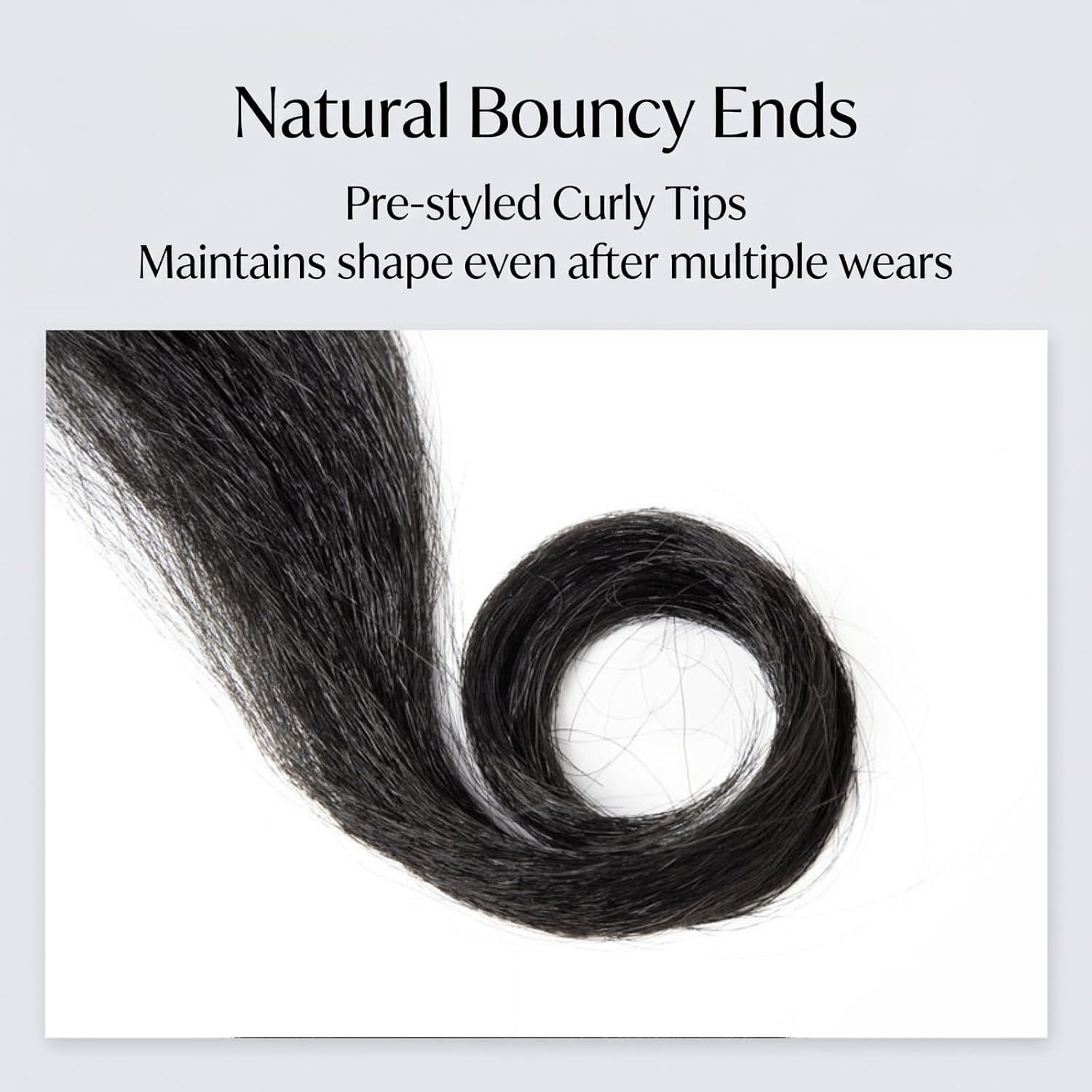 Long Yaki Side Bangs Clip in 2pcs Set - Black Curly Bangs 16inch Kinky Straight Clip on Bang Thick Fake Fringe Synthetic Hair Piece for Black Women - #1B