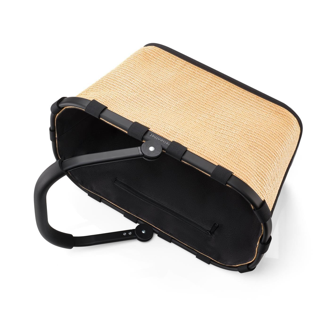 reisenthel carrybag frame raffia black – Stabiler Einkaufskorb mit viel Stauraum und praktischer Innentasche – Elegantes und wasserabweisendes Design – Bild 5