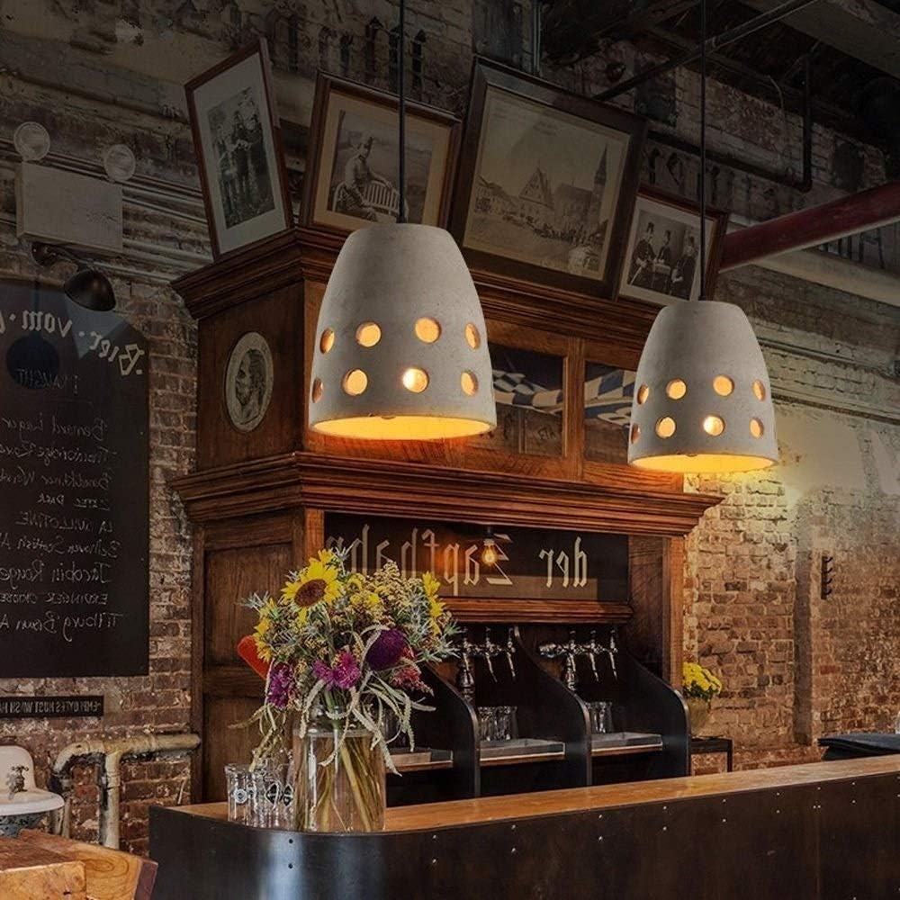 Nowoczesna pusta lampa wisząca cementowa - pojedyncza głowica E27 bar lampa wisząca regulowana oświetlenie wewnętrzne restauracja dekoracja lampy sufitowe