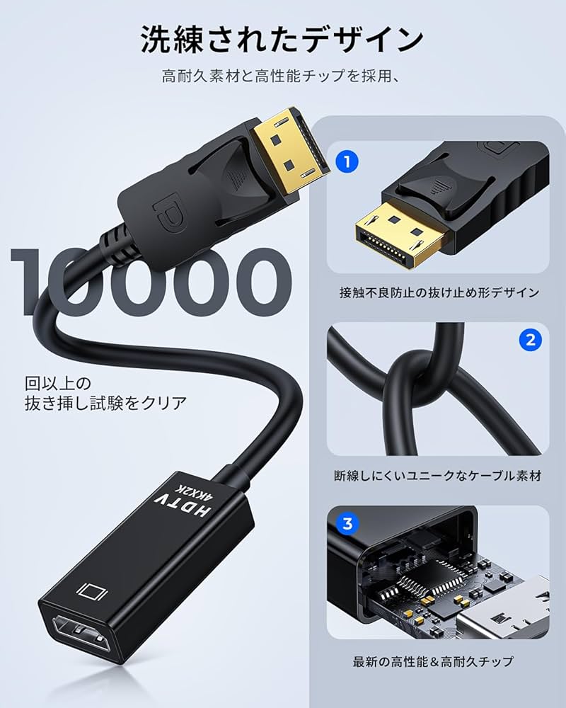 ❣️匿名配送❣️DisplayPort to HDMI 変換ケーブル　単方向伝送 Amazon.co.jp: RayCue DisplayPort HDMI 変換アダプタ 4K