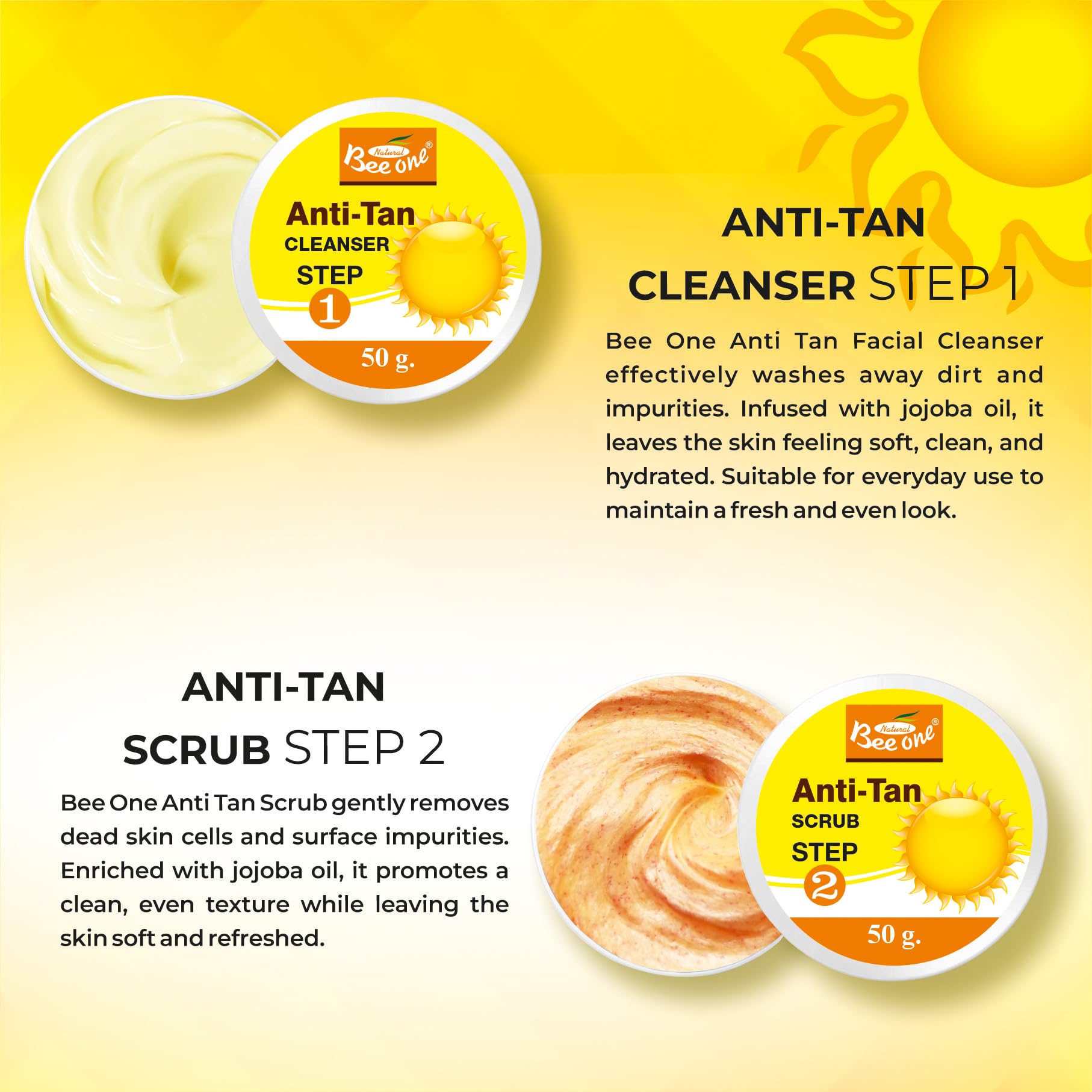 Bee One Complete 5 step Facial Kit for Radiance & Youthful Glow 312 g | Fights pigmentations and prevents Acne | Suitable for all Skin Types | Get upto 15 uses in this 1 kit (Anti Tan) 1