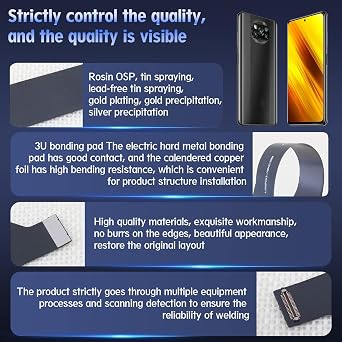 RongZy LCD Screen Motherboard Flexible Cable for Xiaomi Poco X3 / X3 NFC / X3 Pro Motherboard Charger LCD Flex Cable Replacement for Connecting Motherboard with Tools