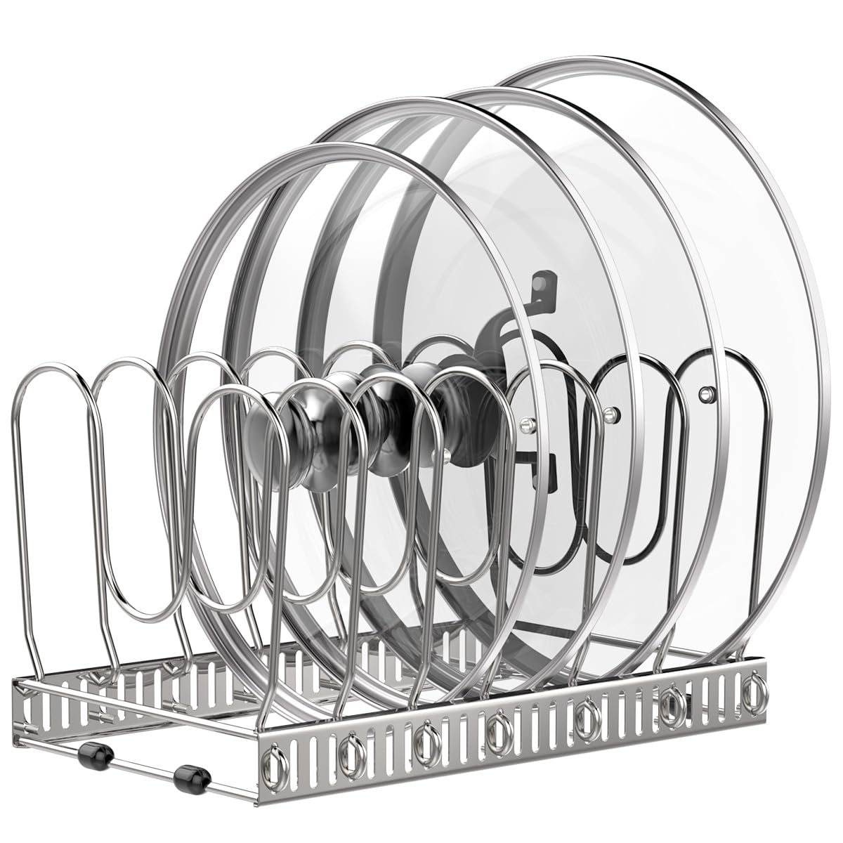 Housolution Pot and Pan Lid Organizer Holder Storage Rack, Silver