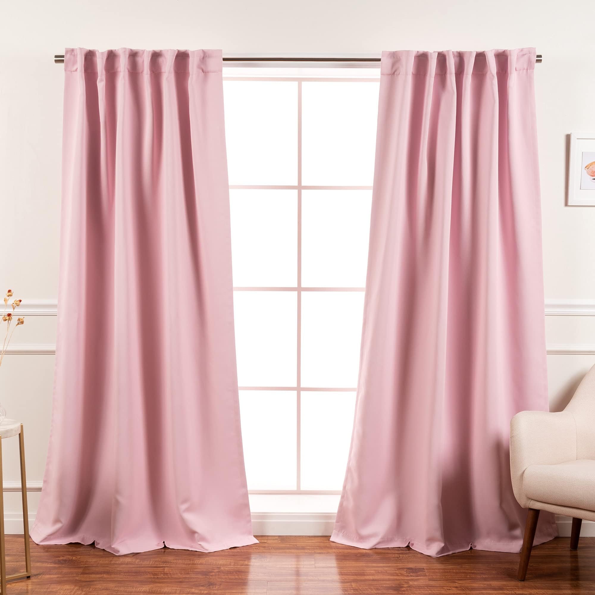 Best Home Fashion Closeout Premium Blackout Curtain Panels - Light Pink - 52" W x 120" L