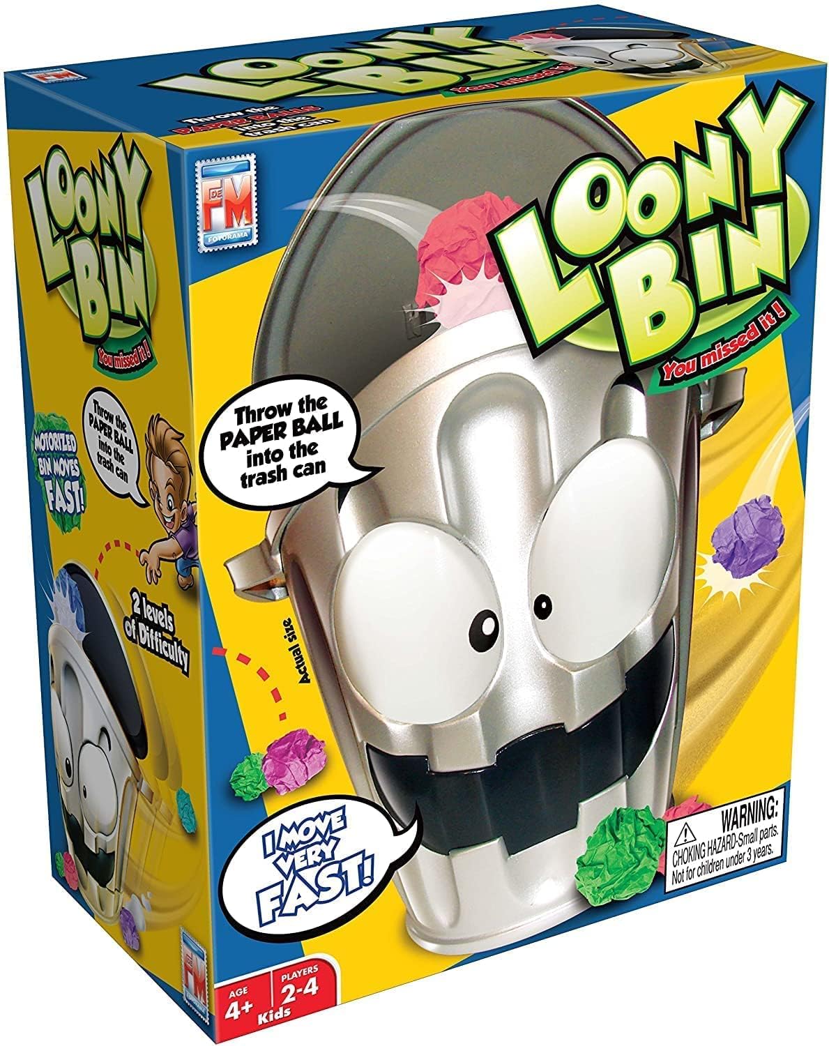 VBM Looney Bin Action Game Try and Toss Paper Balls The Funny Moving Trash Bin Great Challenge for Family Game Night Hand-Eye Coordination and Fine Motor Skills 4
