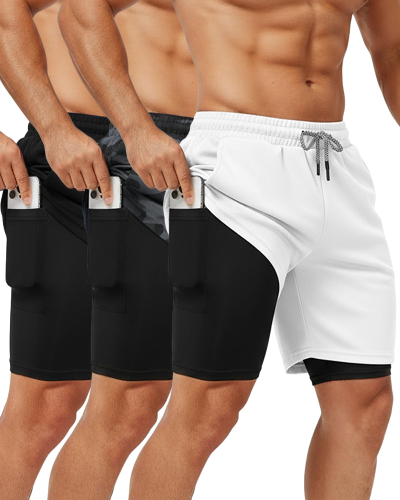 Sureio 3 Pack 2 in 1 Shorts