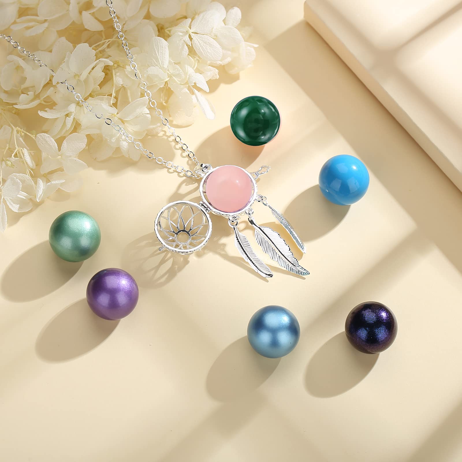 Collana Chiama Angeli Gravidanza con Cacciatore di Sogni Collana Ciondolo di Carillon Musicale per Donna, Regalo di Gioielli, Catena da 76 cm e 114 cm