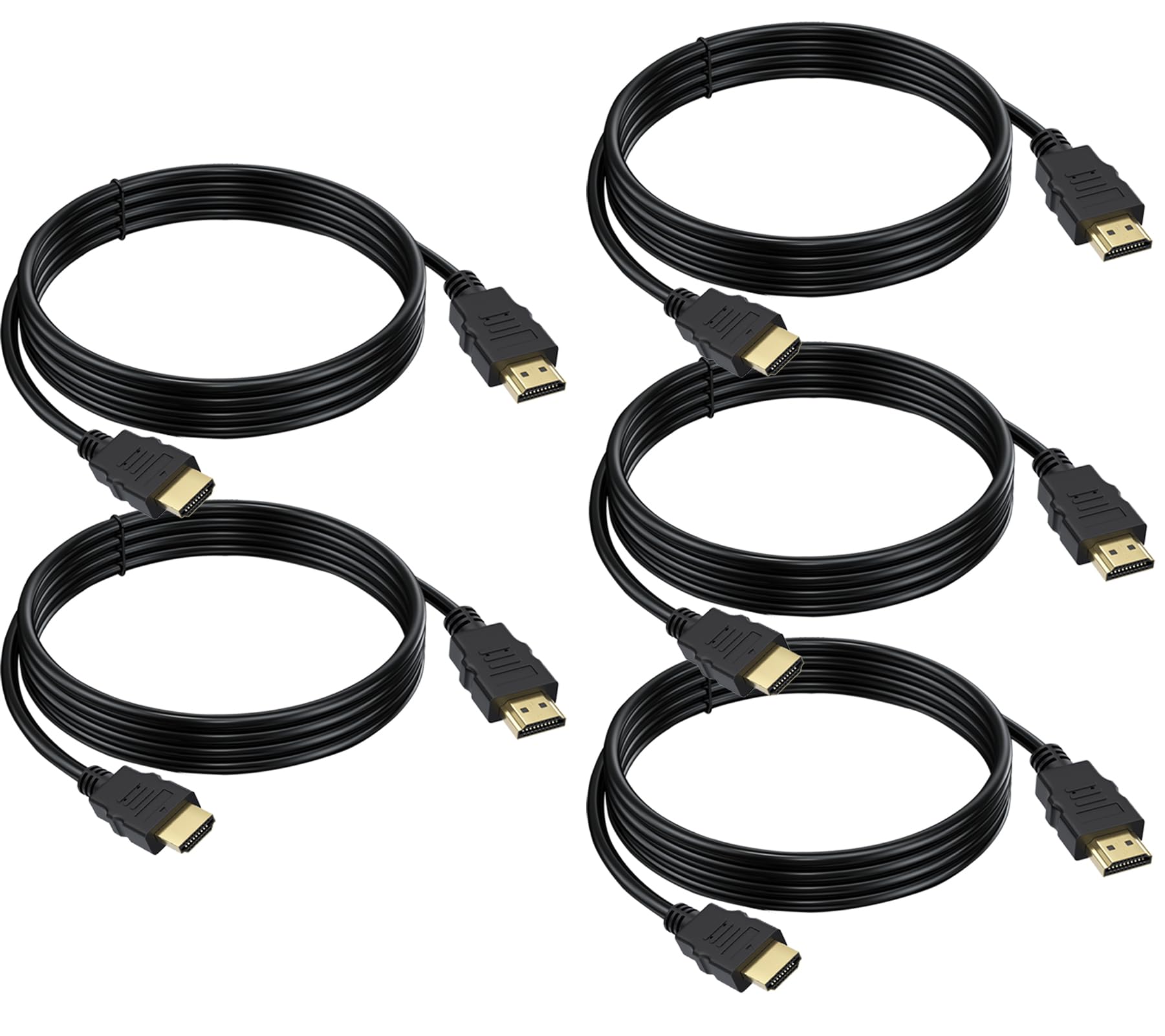 HDMI Cable 6 FT 5-Pack, 4K HDMI TV Cable 6FT, Shielded HDMI 2.0 CL3 Rated Cord for Smart Monitor with Streaming TV, 4K, 1080P@144Hz,ARC & CL3 Rated |