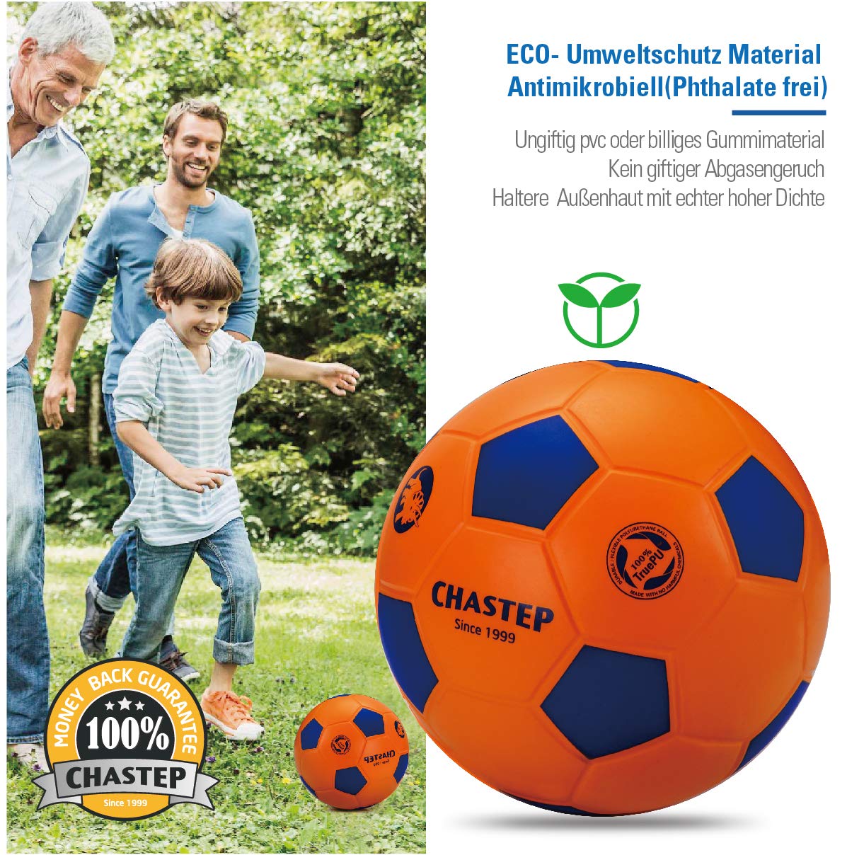 8" Foam Soccer Ball Schaumstoffball Perfekt für Kinder oder Anfänger. Spielen und trainieren Sie Soft Kick & Safe (Orange/Blau)