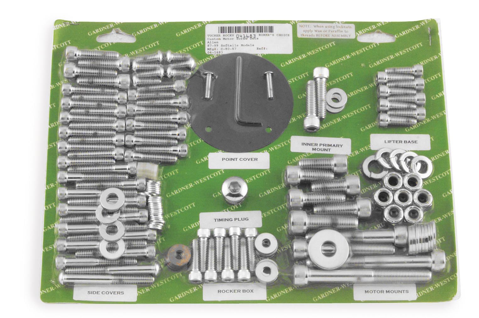 Gardner Westcott Polished Motor Fastener Set for Touring Models P-96-77