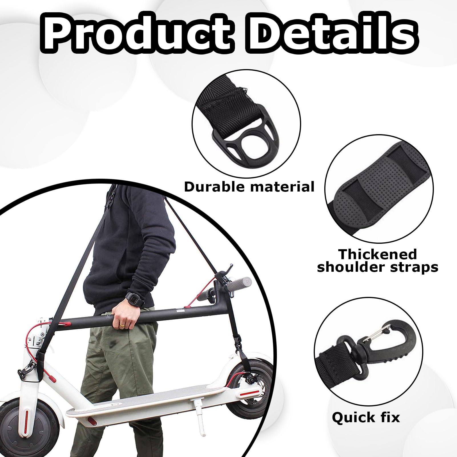 Scooter Schultergurt Tragbar - Verstellbarer Tragegurt Für E-Scooter & Kinderfahrräder