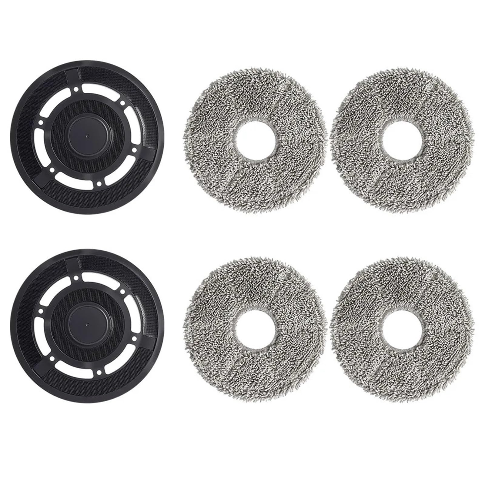 Qlmxjvzhkcn 6Pcs Black 2-8Pcs，Compatible For Ecovacs，Compatible For Deebot，T10 Omni/Turbo/X1 Omni/Turbo/X1s Pro Spare Parts Mop Cloth Robot Vacuum Cleaner(6Pcs Black)