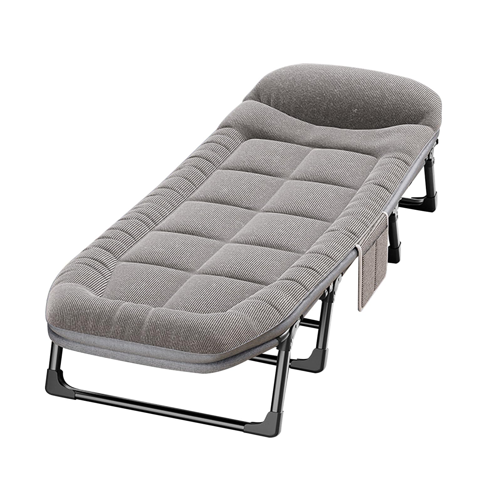 Liwankaqi Folding Camping Cot with Corduroy Mattress 6-Position Adjustable