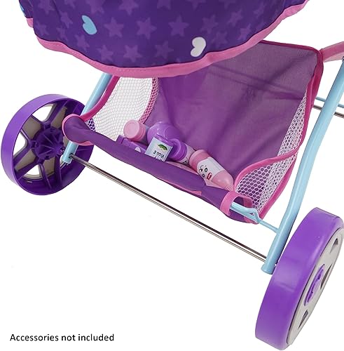 Miniatura 6 de 509 Crew Cochecito de muñeca de sirena, juego de simulación para niños, toldo grande retráctil, cesta de la compra y cama cuna de transporte