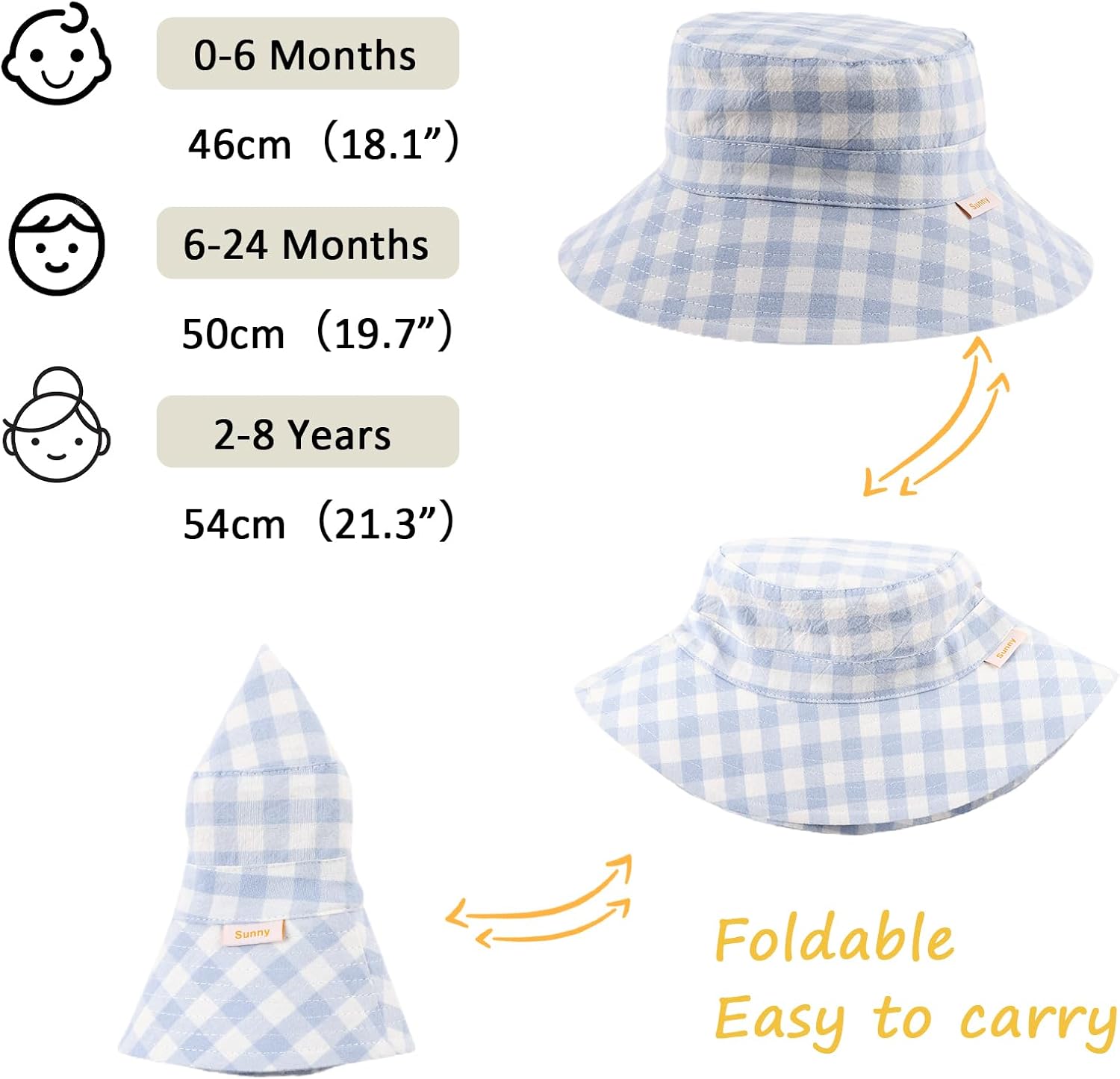Bamery Baby Toddler Girls Bucket Hat Newborn Sun Hats for Boys Classic Infant Summer UV Protection Hats Kids Beach Cap - Image 6