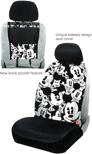 Miniatura 4 de Yupbizauto Disney Mickey Mouse - Fundas de asiento de coche con respaldo bajo, alfombrillas de resorte, marco de matrícula, juego de accesorios con