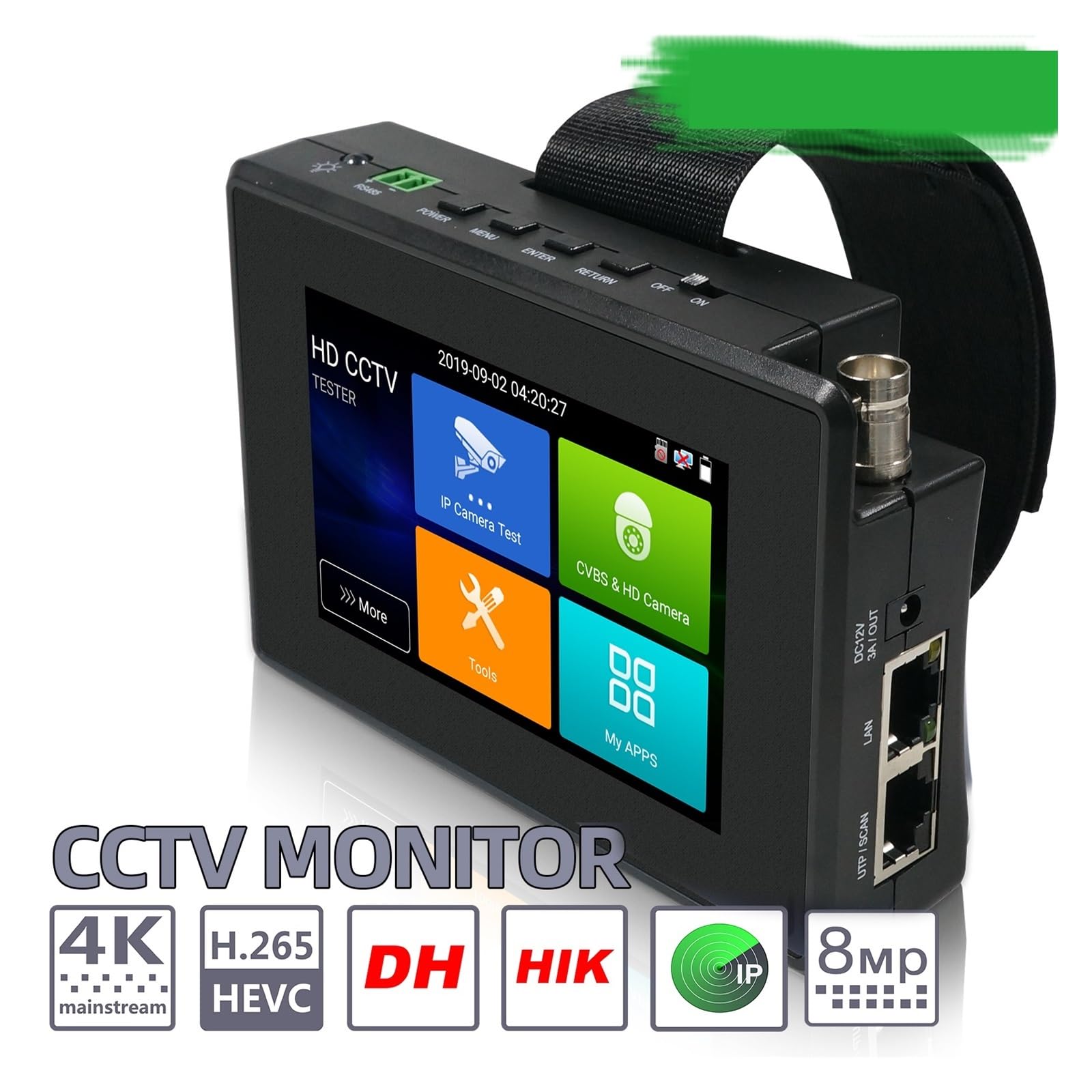 Tester CCTV, IPC1800plus 8MP TESTER CCTV H265 264 4-calowy Tester Bezpieczeństwa 4K Monitor Analogowa Kamera IP Monitor Z AHD/TVI/CVI CVBS