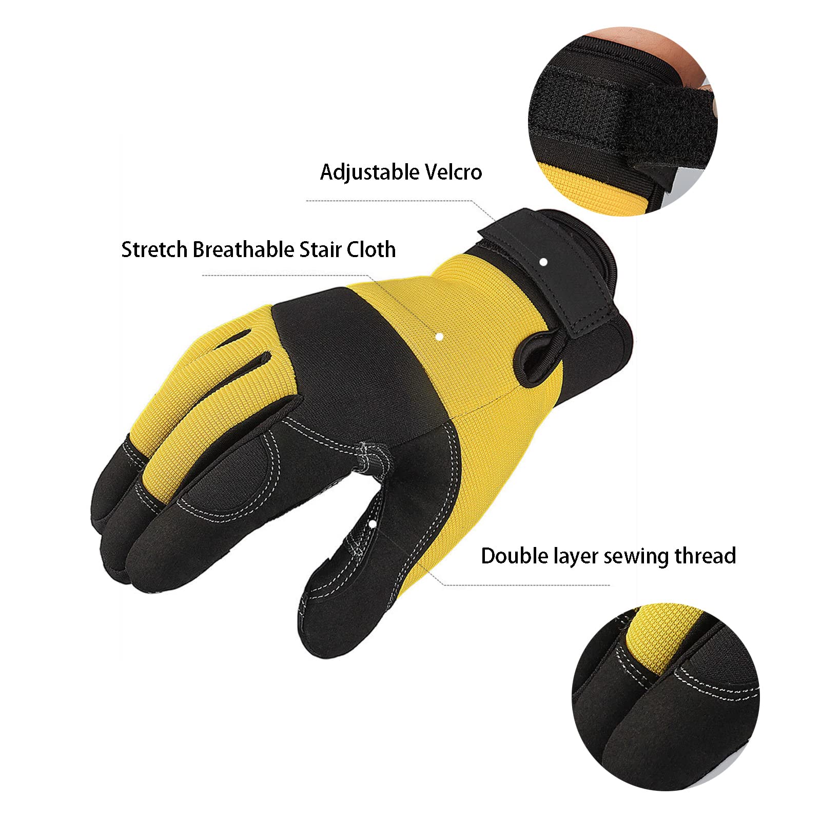 Leder Garten Werkzeug mit Klettverschluss Touchscreen Arbeitshandschuhe Dornenfest Rosenhandschuhe Gartenhandschuhe für Garten und Bodenarbeiten
