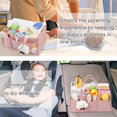 Miniatura 6 de Skycase Organizador grande de pañales, organizadores de bebé y almacenamiento para artículos esenciales para recién nacidos, cesta de almacenamiento