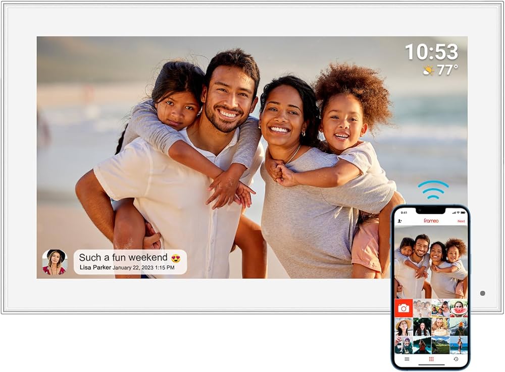 Amazon | 15.6インチFrameoデジタル写真フレームWiFi、1920x1080 IPS