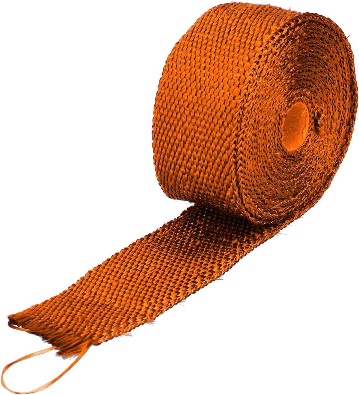 Exhaust Heat Wrap Insulation Tape High Temperature Glass Fiber Alloy Steel Tie for Car Motorcycle Exhaust Pipe Heat Protection 5000mm x 50mm x 1.5mm 1 Roll 6 Ties (Orange)
