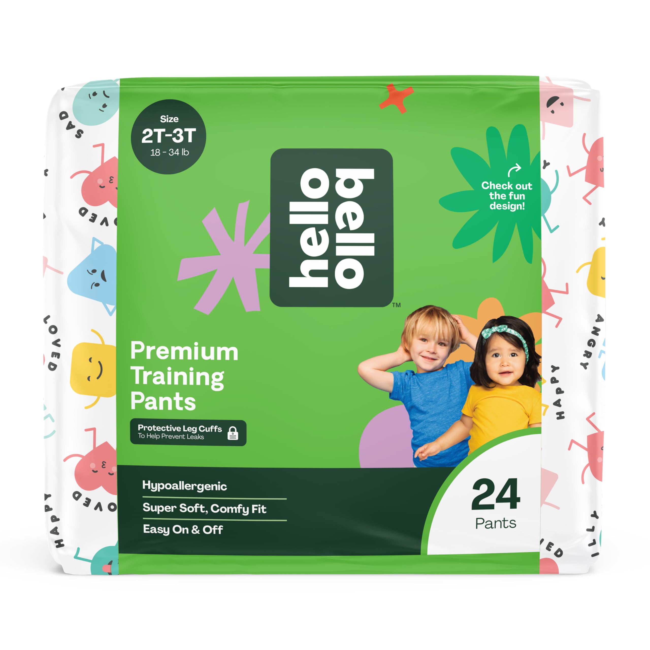 Hello Bello Training Pants 2T-3T, All About Feelings Design, 24ct Jumbo Pack