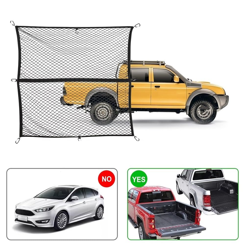 Red Equipaje Red De Carga para Caja Camioneta 4.10' X 3.80' se Extiende hasta 7.0' 6.5' para Techo Resistente