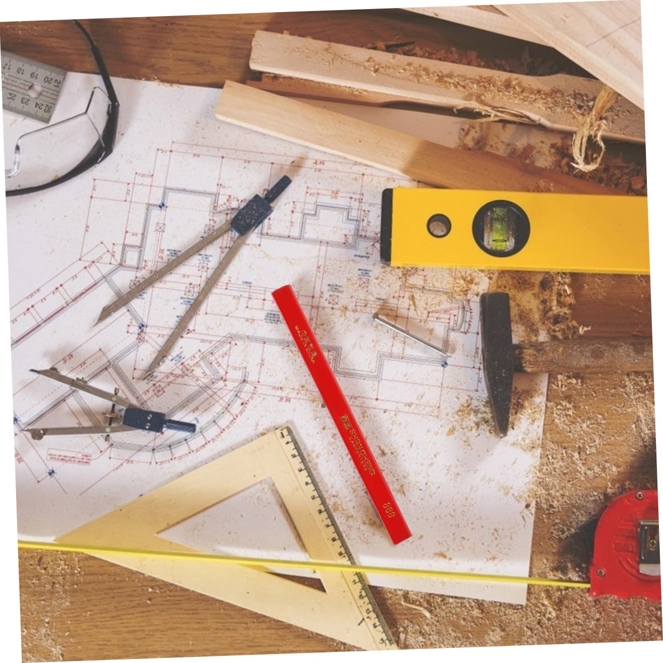 ORFOFE Lápiz de Carpintero Octogonal de Madera 72 Piezas para Madera